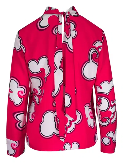 Dorothee Schumacher Printed Blouse In Viscose Twill In Pink