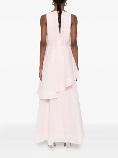 Aje Selestia Ruffled Layered Midi Dress In Pink