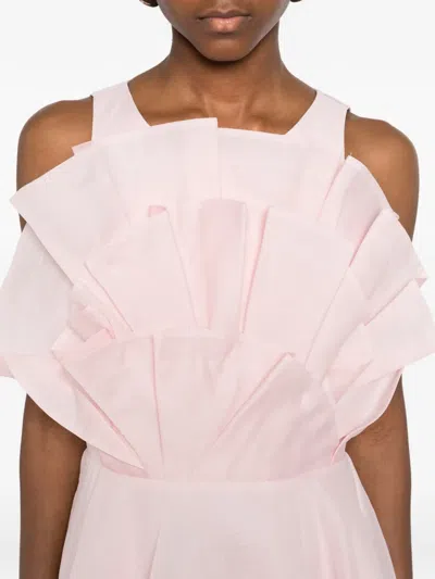 Aje Selestia Ruffled Layered Midi Dress In Pink