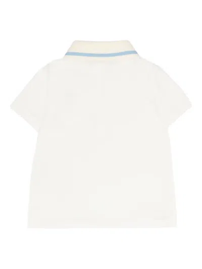 Fendi Short-sleeve Logo Polo Shirt In White