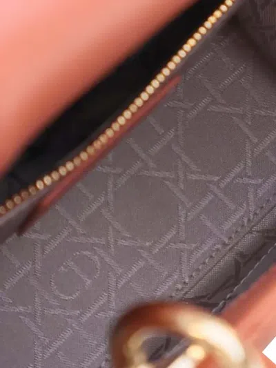 Pre-owned Dior 2019 Small Lambskin Cannage Myabc Lady  Satchel In Orange