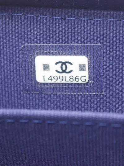 Pre-owned Chanel 2021-2025 Lambskin 19 Coin Pouch In Blue