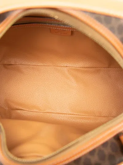 Pre-owned Celine 1996 Macadam Coated Canvas Dome Handbag In Brown