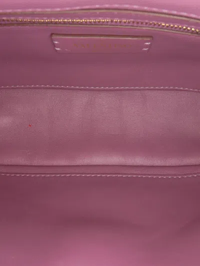 Pre-owned Valentino Garavani 2018-2025 Medium Nappa Roman Stud Satchel In Purple