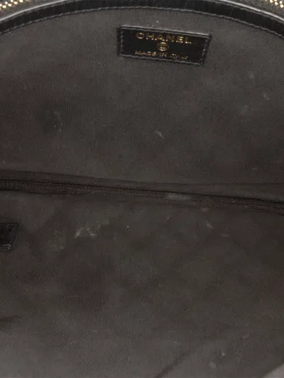 Pre-owned Chanel 2018 Medium Quilted Caviar Boy O Case Clutch Bag In Black