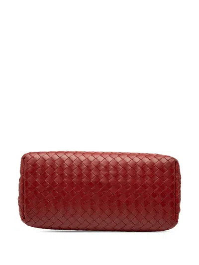 Pre-owned Bottega Veneta 2012-2025 Mini Nappa Intrecciato Roma Satchel In Red
