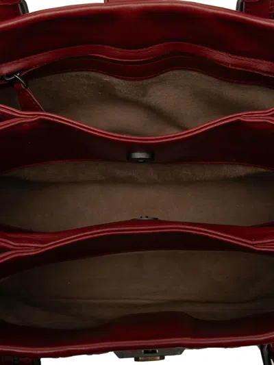 Pre-owned Bottega Veneta 2012-2025 Mini Nappa Intrecciato Roma Satchel In Red