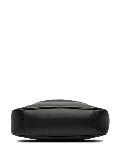 Pre-owned Gucci 2000-2015 Gg Canvas Bamboo Web Satchel In Black