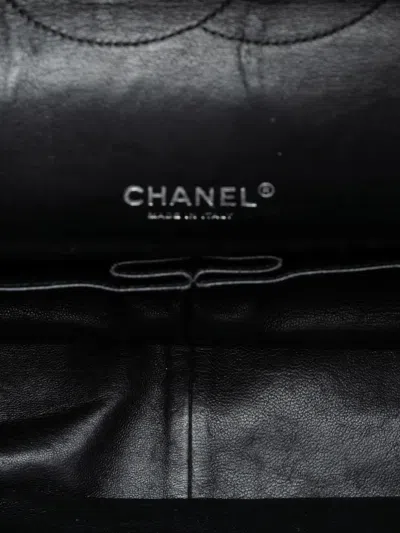 Pre-owned Chanel 2013-2014 Maxi Classic Patent Double Flap Shoulder Bag In Black