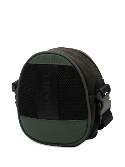 Pre-owned Chanel 2003-2004 Sport Line Cc Nylon Crossbody Bag In Brown