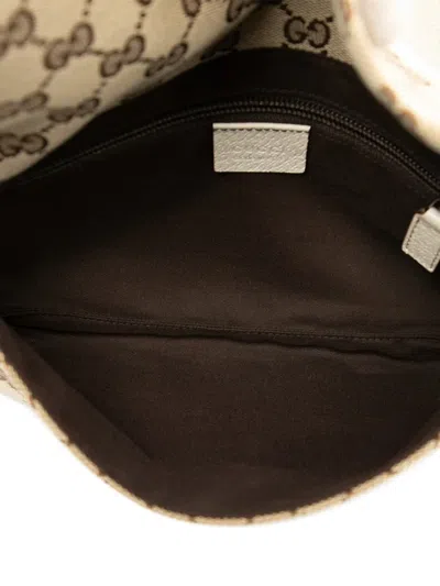 Pre-owned Gucci 2000-2015 Gg Canvas Flap Belt Bag In Brown