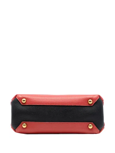 Pre-owned Burberry 2000-2017 Small Graffiti Print Grainy Calfskin Banner Satchel In Blue