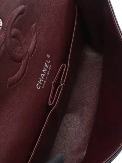 Pre-owned Chanel 2004 Medium Classic Caviar Double Flap Shoulder Bag In Black