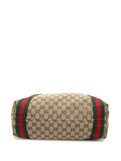 Pre-owned Gucci 2000-2015 Gg Canvas Web Tote Bag In Brown