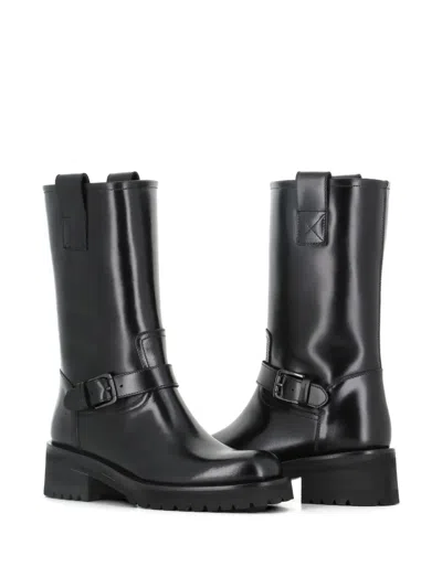 Alberto Fasciani Isabel 9003 Buckle-strap Biker Boots In Black
