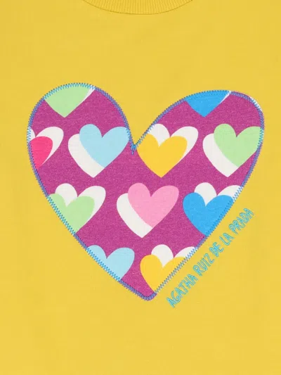 Agatha Ruiz De La Prada Heart-pattern Dress In Yellow