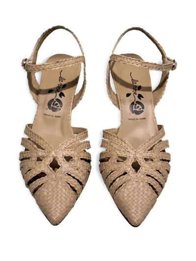 La Rose Moritz Leather Sandals In Neutral