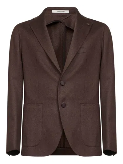 Tagliatore Single-breasted Notch Lapel Jacket In Brown