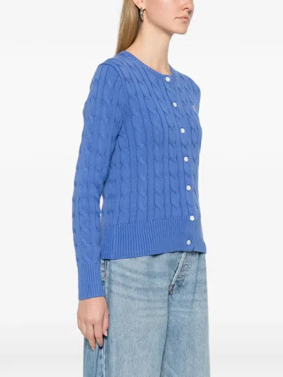 Polo Ralph Lauren Cable-knit Buttoned Cardigan In Blue