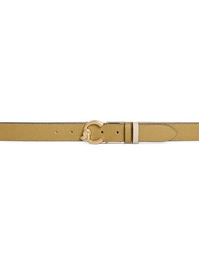 Coccinelle C-me Signature-logo Belt In Green