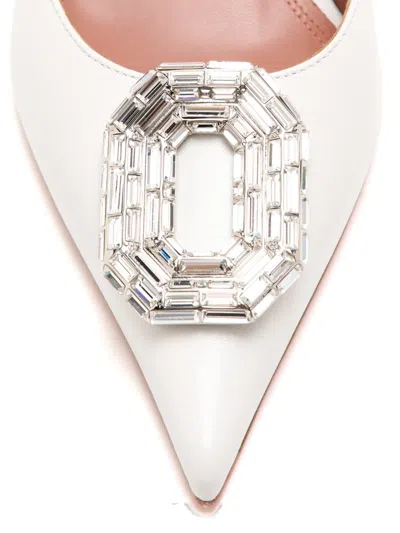 Amina Muaddi Camelia Slingback Pumps In White