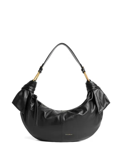 Coccinelle Medium Furoshiki Knot-detail Shoulder Bag In Black