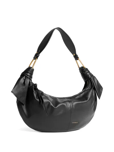 Coccinelle Medium Furoshiki Knot-detail Shoulder Bag In Black
