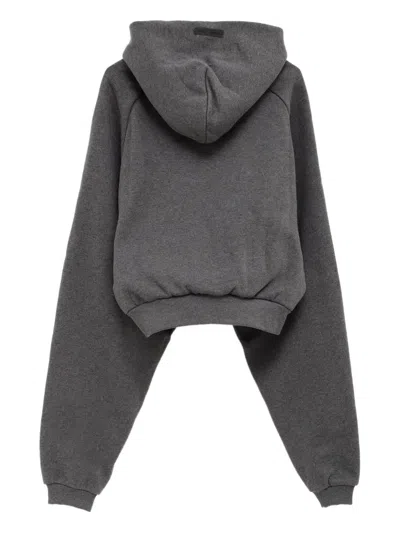 Essentials 90s Embossed-logo Hoodie In Gray