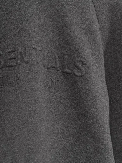 Essentials 90s Embossed-logo Hoodie In Gray