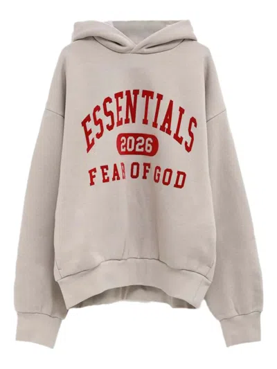 Essentials Logo-print Hoodie In Neutral