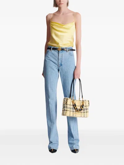 Balmain High-waisted Flared Jeans In Blue