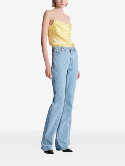 Balmain High-waisted Flared Jeans In Blue