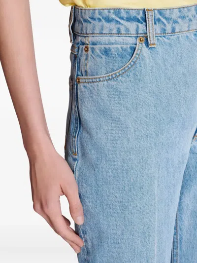 Balmain High-waisted Flared Jeans In Blue