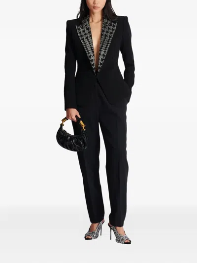 Balmain Embroidered Button Blazer In Black