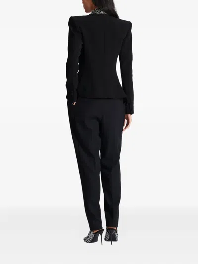 Balmain Embroidered Button Blazer In Black