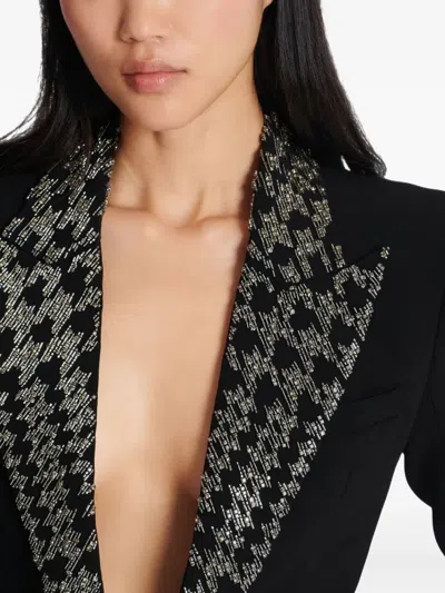 Balmain Embroidered Button Blazer In Black