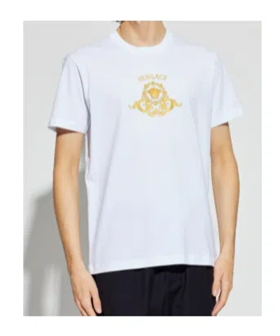 Versace Hall Of Heroes Crest Graphic T-shirt In White