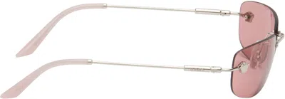 Versace Pink Runway Sunglasses In Silver