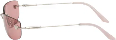 Versace Pink Runway Sunglasses In Silver