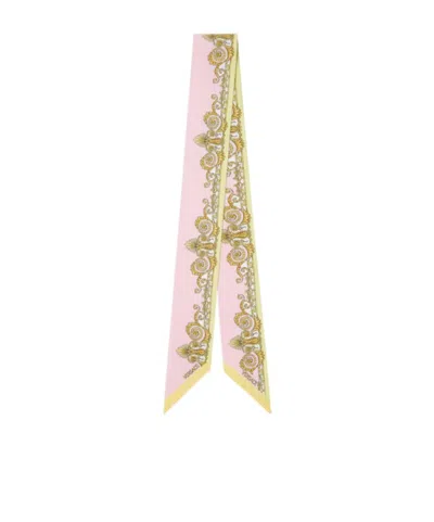 Versace Barocco-print Scarf In Pink