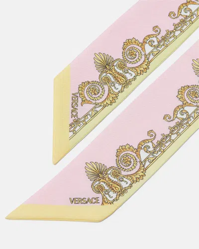 Versace Barocco-print Scarf In Pink