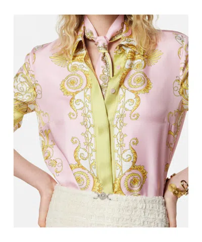 Versace Barocco-print Scarf In Pink