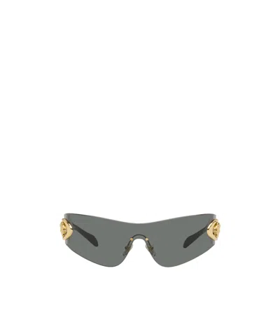 Versace Black Eclipse Wrap Sunglasses In Brown