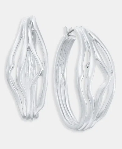 Style & Co Sculptural Multi-row Hoop Earrings, Macy's Exclusive In Metallic