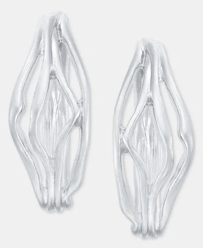 Style & Co Sculptural Multi-row Hoop Earrings, Macy's Exclusive In Metallic