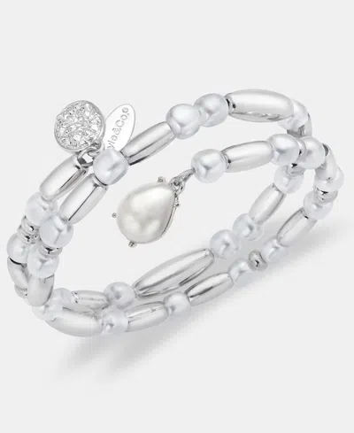 Style & Co Imitation Pearl Beaded Coil Bracelet, Macy's Exclusive In Metallic