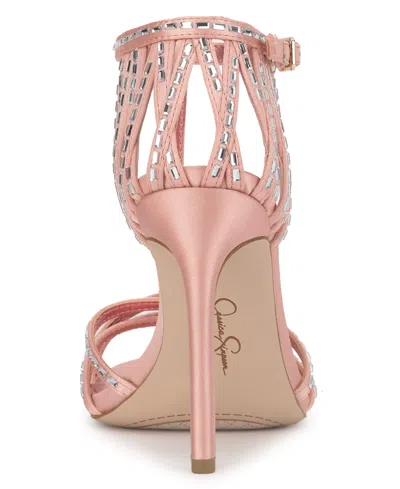 Jessica Simpson Women's Jivira Rhinestone Strappy Stiletto Sandals In Pink