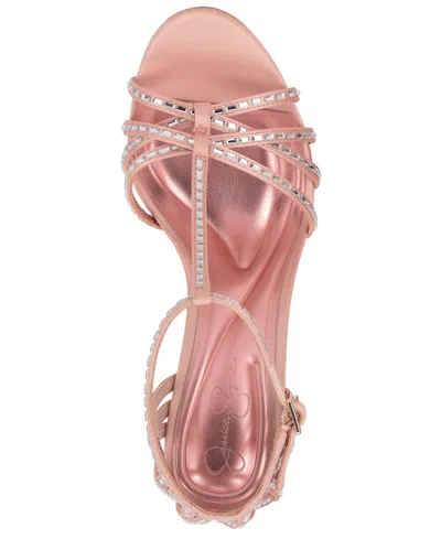 Jessica Simpson Women's Jivira Rhinestone Strappy Stiletto Sandals In Pink