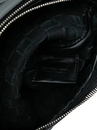 Pre-owned Bottega Veneta 2012-2025 Leather Intrecciato Duo Crossbody Bag In Black