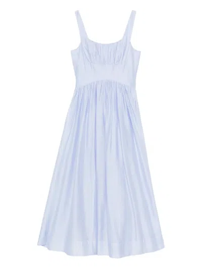 Aje Mist Ruched Midi Dress In Blue